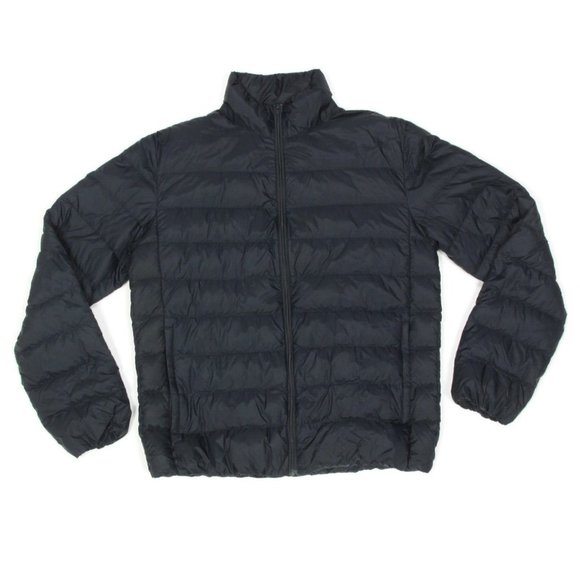 Muji Dark Blue Down Quilted Puffer Jacket Lighweight Men's size M - 917 - Picture 1 of 4